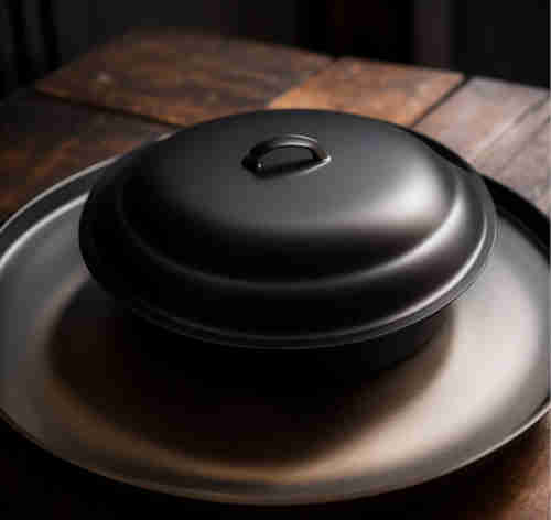 cast iron casserole dish with lid