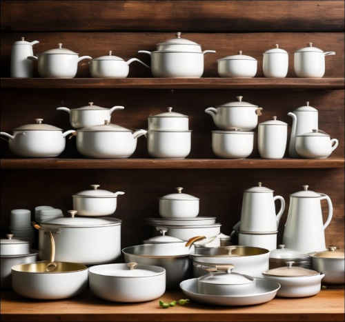 porcelain pots and pans