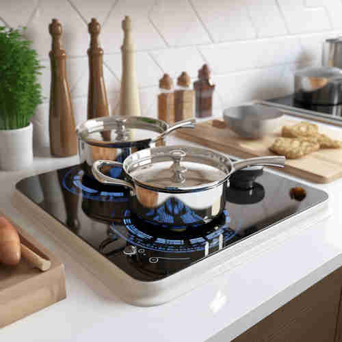 stainless steel cookware on induction cooktop 