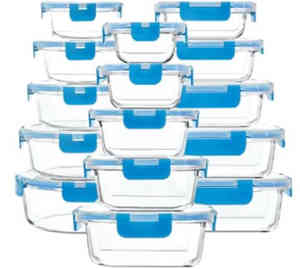 30 pc glass containers with lids