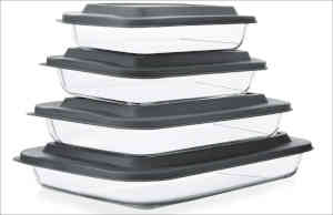 8 pc deep glass baking dish set