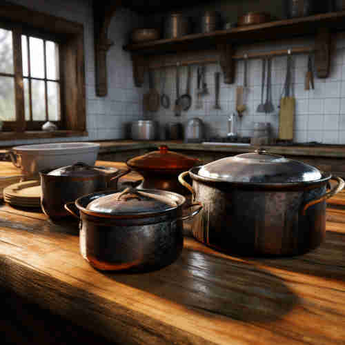 Cast iron cooking pots