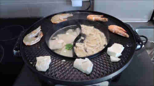 Korean two in one hot pot and grill