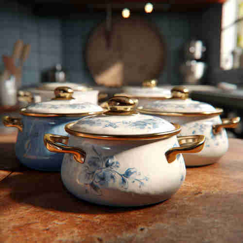 Porcelain cooking pots