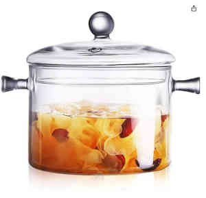 clear cooking pot