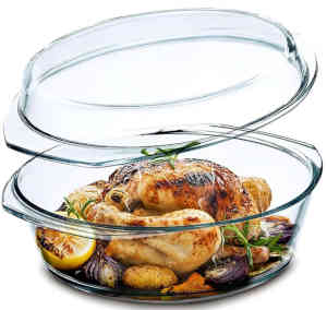 glass casserole dish with lid 