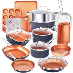 hard anodized copper cookware set