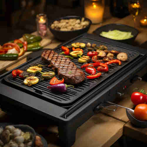 Large cast iron griddle for gas grill