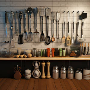 a full range of kitchen utencils